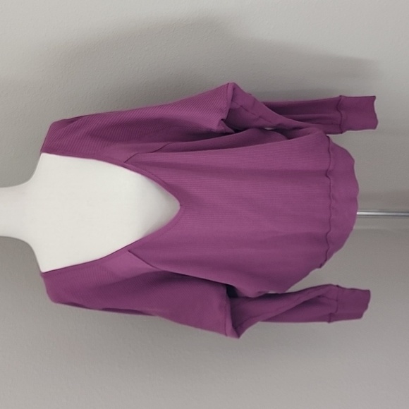 Free People Thermal Deep V-Neck Dolman Sleeve Top - Picture 1 of 11